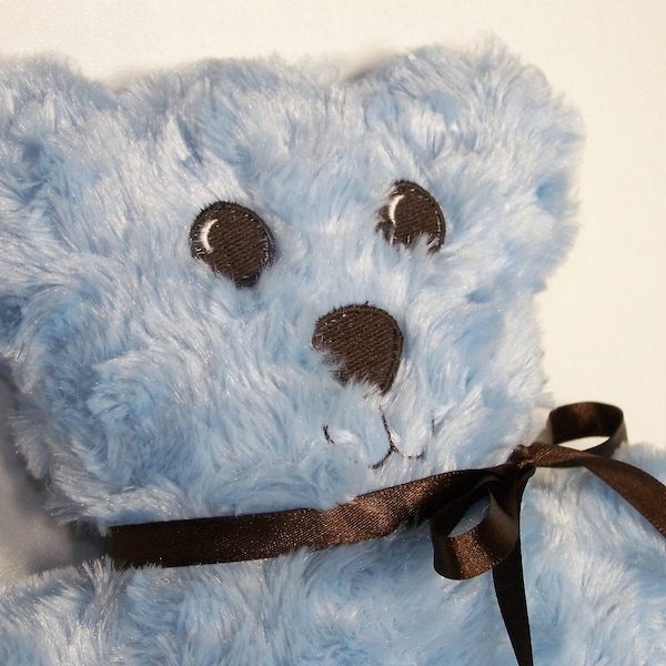 Paris Collection - 11" Handmade Stuffed Bear - Blue Rose Mink - Baby Gift - Nursery Decor