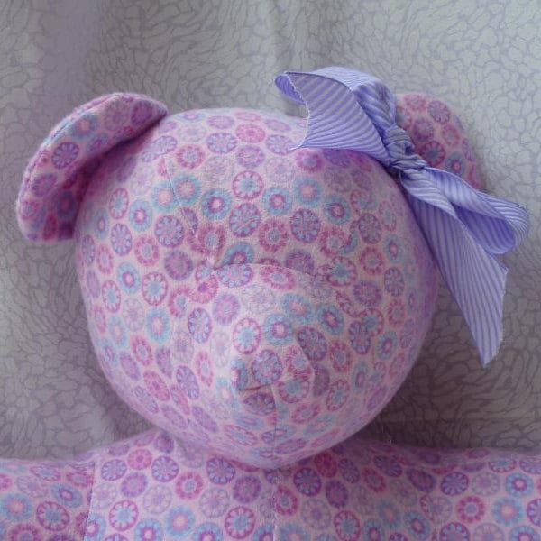 18" hecho a mano oso de peluche - oso de color rosado y púrpura - regalo - decoración de cuarto de niños del bebé
