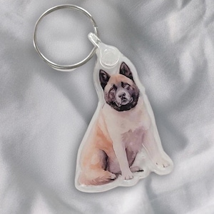 Akita 2&quot; Double-Sided Acrylic Keychain - Cute Dog Lover Gift - Durable and Lightweight