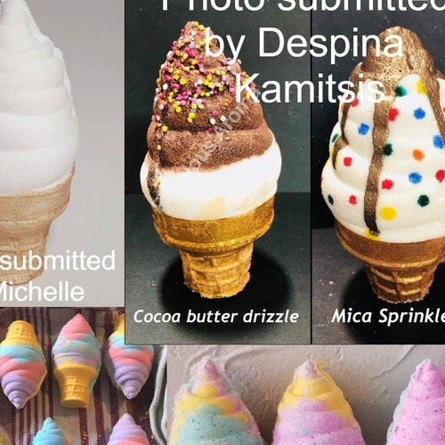 Drippy Ice Cream Cone Plastic Mold or Silicone Mold Bath Bomb Etsy