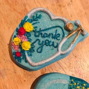 Thank You Stethoscope Heart Plastic Mold or Silicone mold, bath bomb mold, soap mold, nurse mold, resin mold, doctor mold,  Stethoscope mold