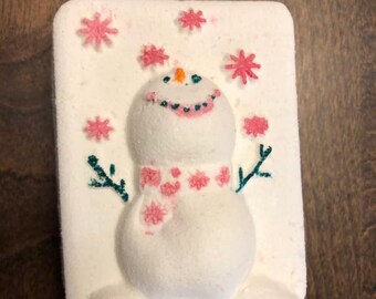 Schneemann fängt Schneeflocken Plastikform oder Silikonform, Badebombenform, Seifenform, Harzform, Schneemannform, Schokoladenform, Schneeform
