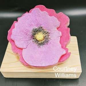 Poppy Flower Plastic Mold or Silicone mold, bath bomb mold, soap mold, poppy mold, resin mold, flower mold, floral mold, bud mold, nature