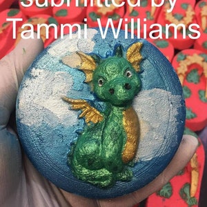 Baby Dragon on Disc Plastic Mold or Silicone mold, bathbomb mold, soap mold, dino mold, resin mold, dinosaur mold, dragon mold, reptile mold