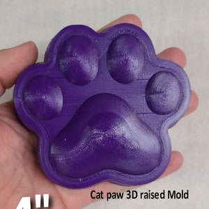 Cat Paw Plastic Mold or Silicone mold, bath bomb mold, soap mold, paw mold, resin mold, panther mold, chocolate mold,cat paw mold, Cat mold