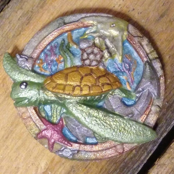 Turtle Porthole Plastic Mold or Silicone mold, bath bomb mold, soap mold, turtle mold, resin mold, sea life mold, tortoise mold, shell mold