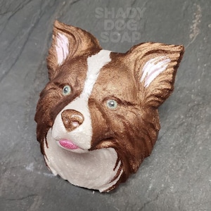 Border Collie Plastic Mold, dog mold, bath bomb mold, soap mold, shepherd mold, resin mold, puppy mold, collie mold, dog head mold