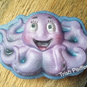 Cartoon Octopus Plastic Mold or Silicone mold, bath bomb mold, soap mold, octopus mold, resin mold, sea mold, squid mold, kawaii mold, mould