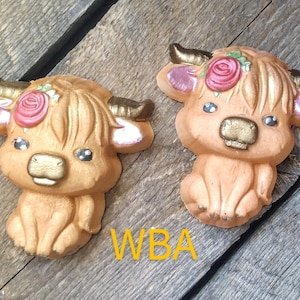 Highland Cow Cutie Plastic Mold or Silicone mold, bath bomb mold, soap mold, cow mold, resin mold, calf mold, chocolate mold, farm mold,