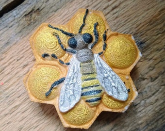 Bee on a Honeycomb Plastic Mold or Silicone mold, bath bomb mold, soap mold, bee mold, resin mold, honeycomb mold, comb mold, honey mold