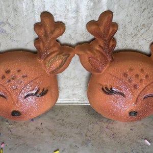 Sleepy Reindeer Plastic Mold or Silicone mold, bath bomb mold, soap mold, deer mold, resin mold, reigndeer mold, kawaii mold, caribou mold