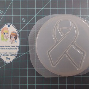 Awareness Ribbon Disc Plastic Mold or Silicone mold, bath bomb mold, soap mold, ribbon mold, Awareness mold, disc mold, support ribbon mold image 2