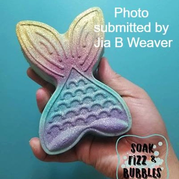 Simple Mermaid Tail Plastic Mold or Silicone mold, bath bomb mold, soap mold, mermaid mold, resin mold, tail mold, mermaid tail mold, mould