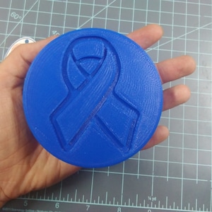 Awareness Ribbon Disc Plastic Mold or Silicone mold, bath bomb mold, soap mold, ribbon mold, Awareness mold, disc mold, support ribbon mold image 4