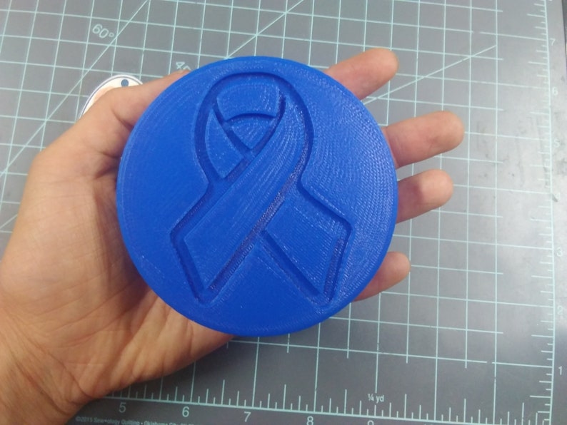 Awareness Ribbon Disc Plastic Mold or Silicone mold, bath bomb mold, soap mold, ribbon mold, Awareness mold, disc mold, support ribbon mold image 4