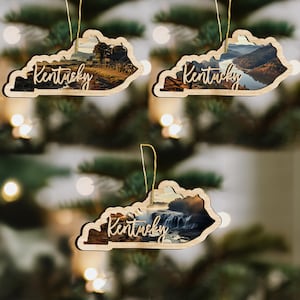 Kentucky State Wood Ornament, Custom Ornament, State Pride Gift, Personalized Ornament, State-Themed Gift, Long Distance Gift