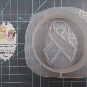 Awareness Ribbon Disc Plastic Mold or Silicone mold, bath bomb mold, soap mold, ribbon mold, Awareness mold, disc mold, support ribbon mold image 3