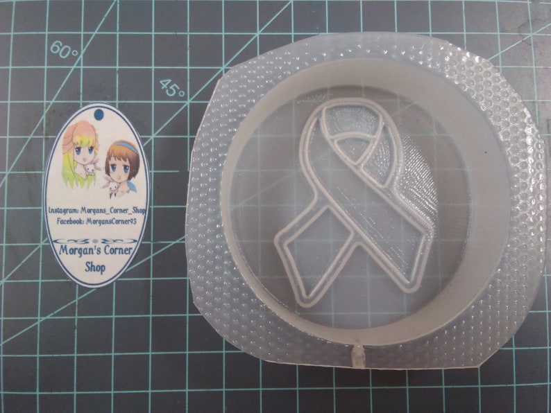 Awareness Ribbon Disc Plastic Mold or Silicone mold, bath bomb mold, soap mold, ribbon mold, Awareness mold, disc mold, support ribbon mold image 3