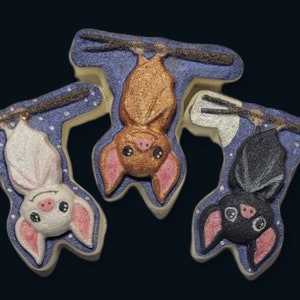 Cartoon Hanging Bat Plastic Mold or Silicone mold, bath bomb mold, soap mold, bat mold, resin mold, vampire mold, cartoon mold, kawaii mold image 1