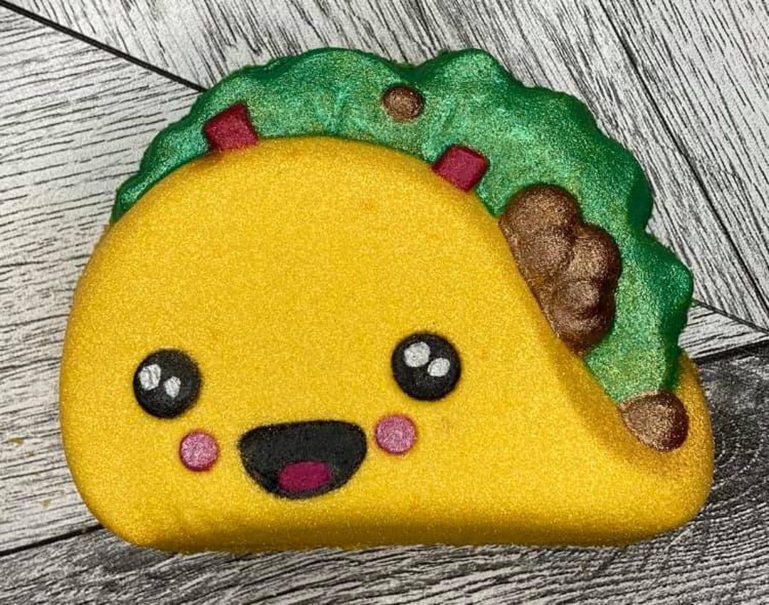 Kawaii Taco Plastic Mold or Silicone Mold, Bath Bomb Mold, Soap Mold
