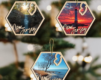 New Jersey State Wood Ornament, Custom Ornament, State Pride Gift, Personalized Ornament, State-Themed Gift, Long Distance Gift, Vacation