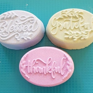 Grateful Oval Plastic Mold or Silicone mold, bath bomb mold, soap mold, Thankful mold, resin mold, fall mold, grateful mold, thank you mold