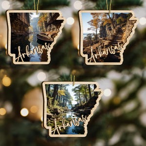 Arkansas State Wood Ornament, Custom Ornament, State Pride Gift, Personalized Ornament, State-Themed Gift, Long Distance Gift