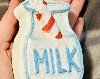 Molde de plástico para botella de leche con pajita o molde de silicona, molde para bomba de baño, molde para jabón, molde para botella de leche, molde de resina, molde para jarra de leche, molde kawaii