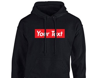 Custom KID Youth Child Supreme Style Red Box Logo Long Sleeve Hoodie KD-H01
