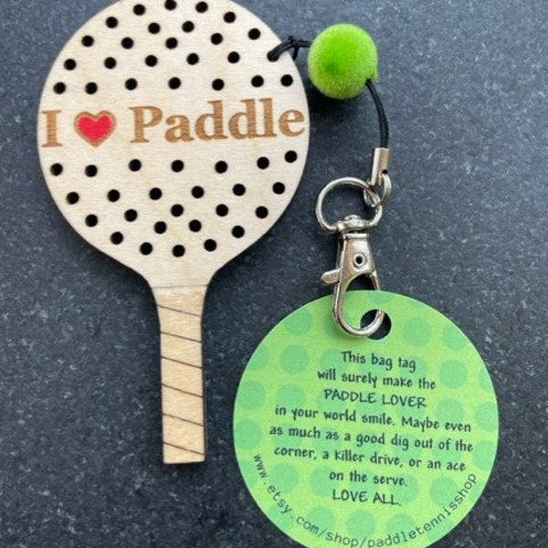 Paddle platform tennis bag tag