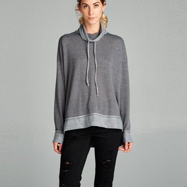 shawl neck sweatshirt