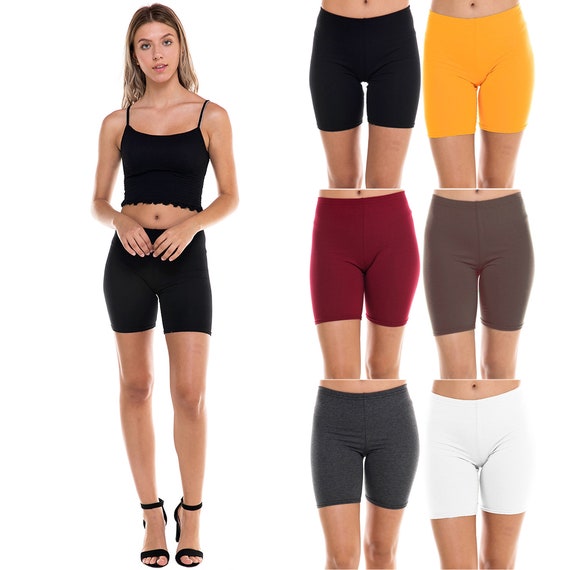 Women's Seamless Stretch Biker Shorts Legging  Cotton yoga pants, Short  leggings, Bike shorts