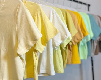 Crop Tees for women / Girl's Tee / Round Neck Top Short Sleeve / Solid Cotton Cropped Tops
