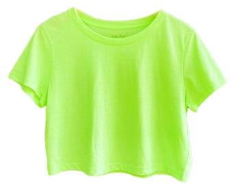 Women's Cotton Scoop Neck Crop Top – Stretchy, Comfortable, Basic Tee In Kelly Green (Size Small)