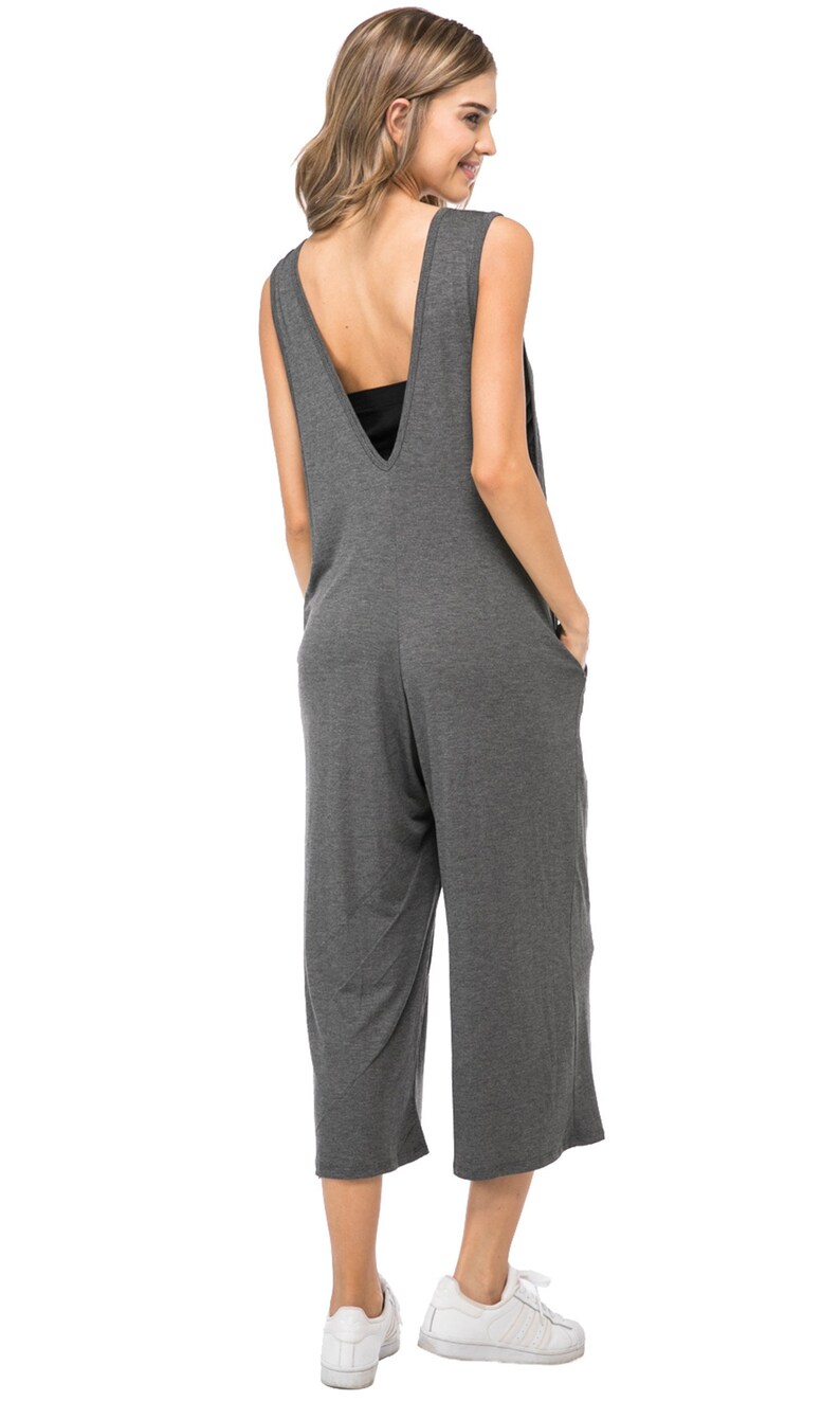 Women's Loose Fit Jumpsuit / Sleeveless Solid Jumpsuit / Etsy