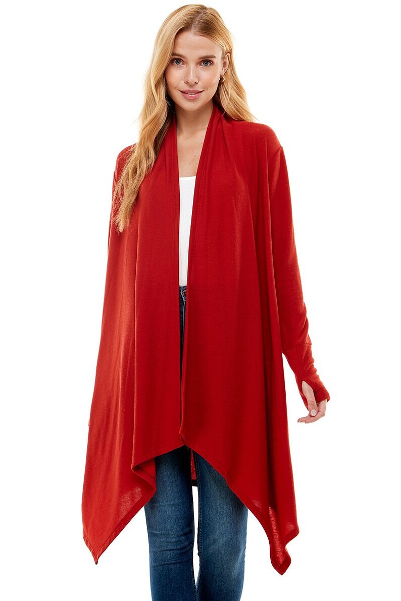 Women's Long Waterfall Cardigan / Lightweight / Butter Etsy