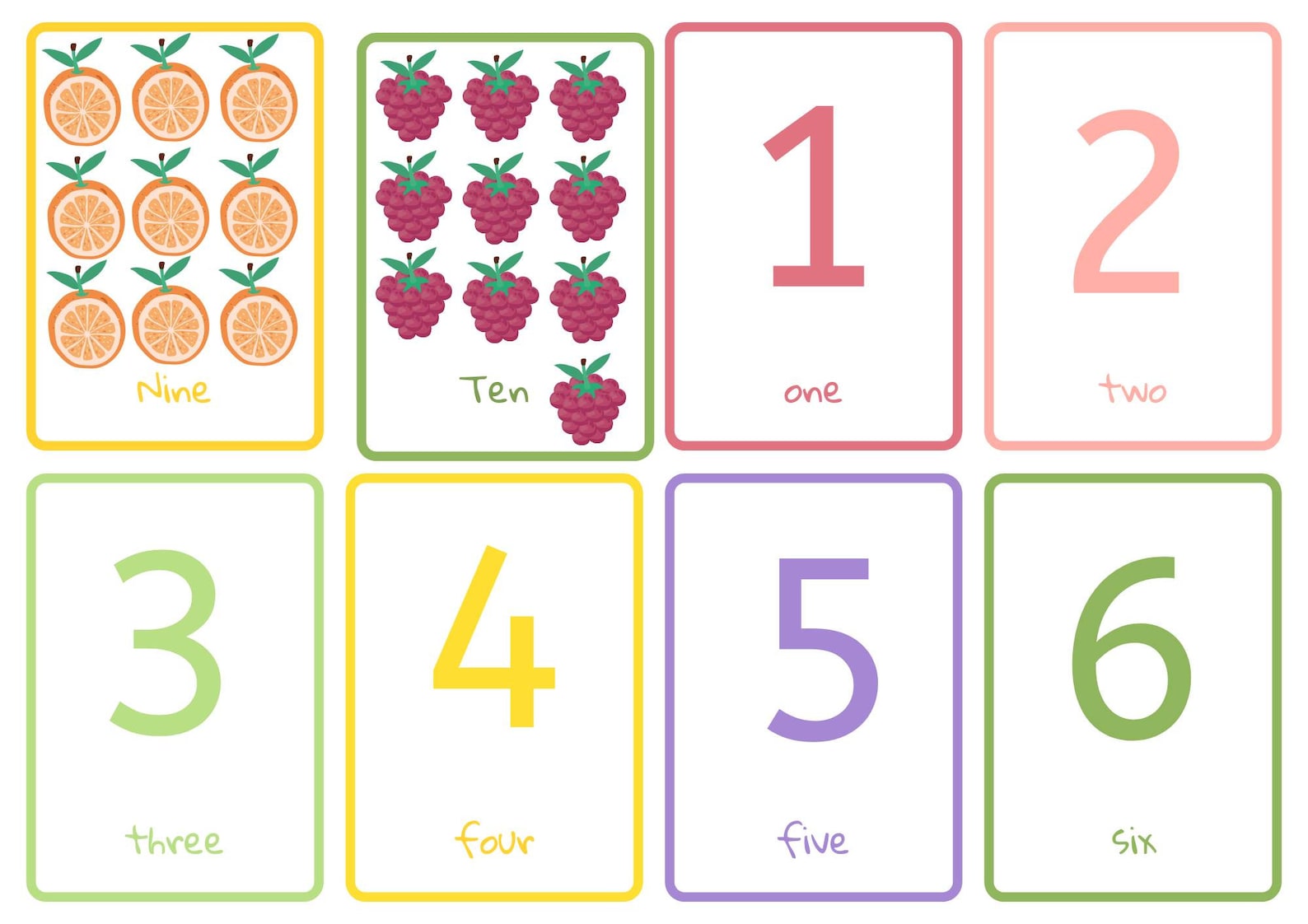 Number Flashcards 1 10 Printable File Only Etsy