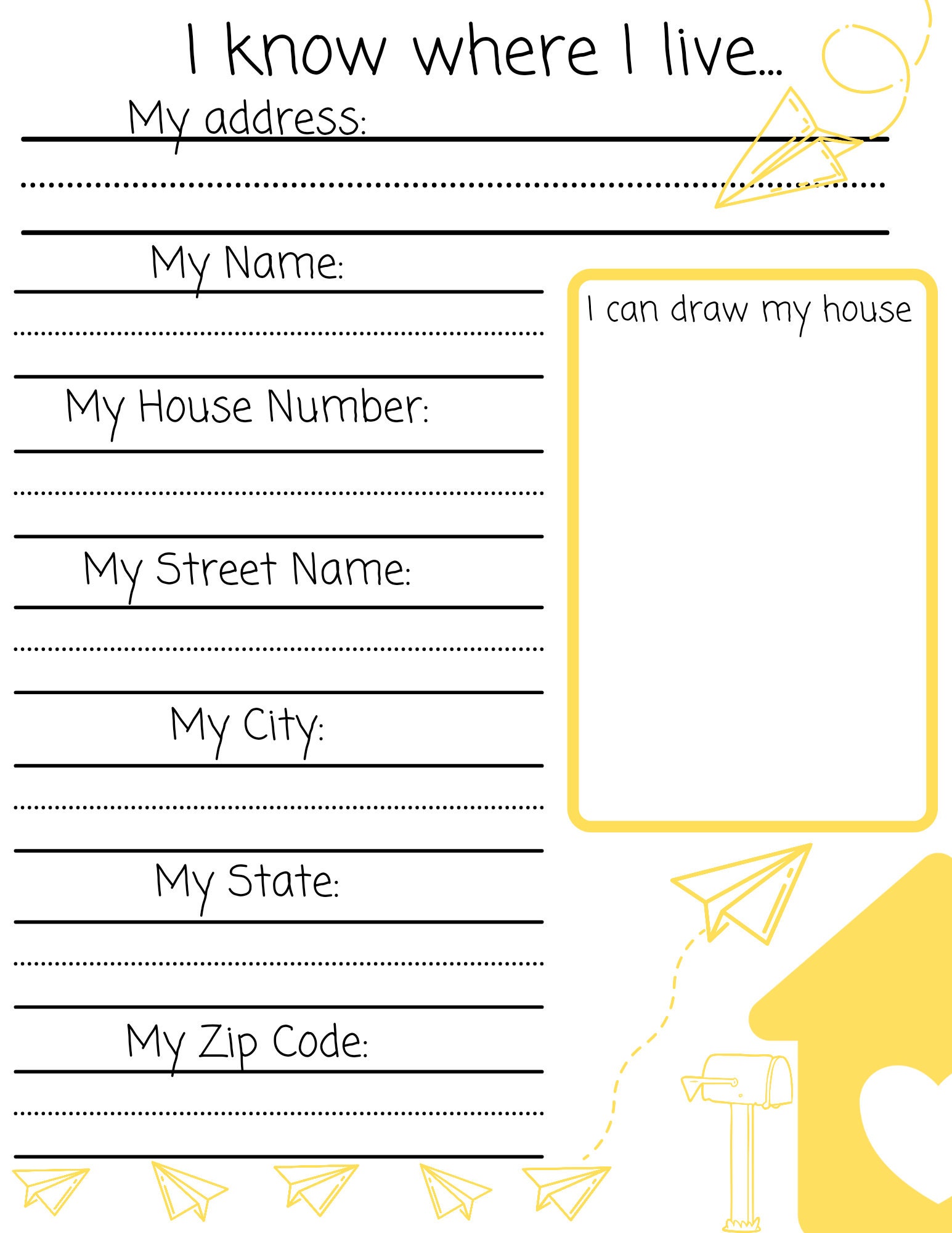 I know my address Printable file only | Etsy