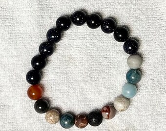 Solar System Gemstone Beaded Bracelet