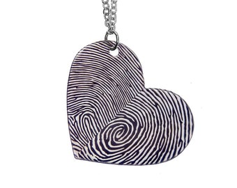 Custom Fingerprints Heart Necklace