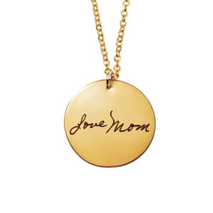 Gold Filled Personalized Handwriting Small Round Necklace