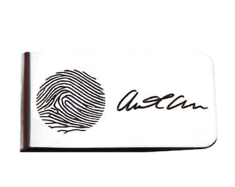 Personalized Fingerprint Stainless Steel Money Clip