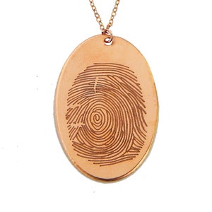 Custom Rose Gold Filled Oval Fingerprint Necklace