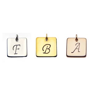 Square Charm Add On - Silver  - Gold - Rose Gold *NOT for Individual sale* Only for sale with custom jewelry piece*