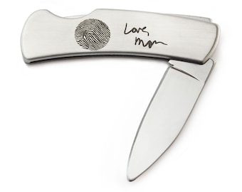 Custom Fingerprint and Handwriting Small Pocket Knife