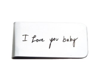 Personalized Handwriting Stainless Steel Money Clip