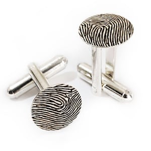 Custom Fingerprint Round Cuff Links