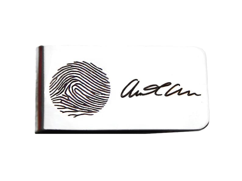 Personalized Fingerprint Stainless Steel Money Clip image 1