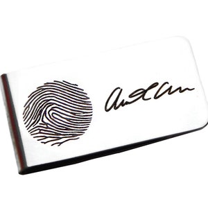 Personalized Fingerprint Stainless Steel Money Clip image 3