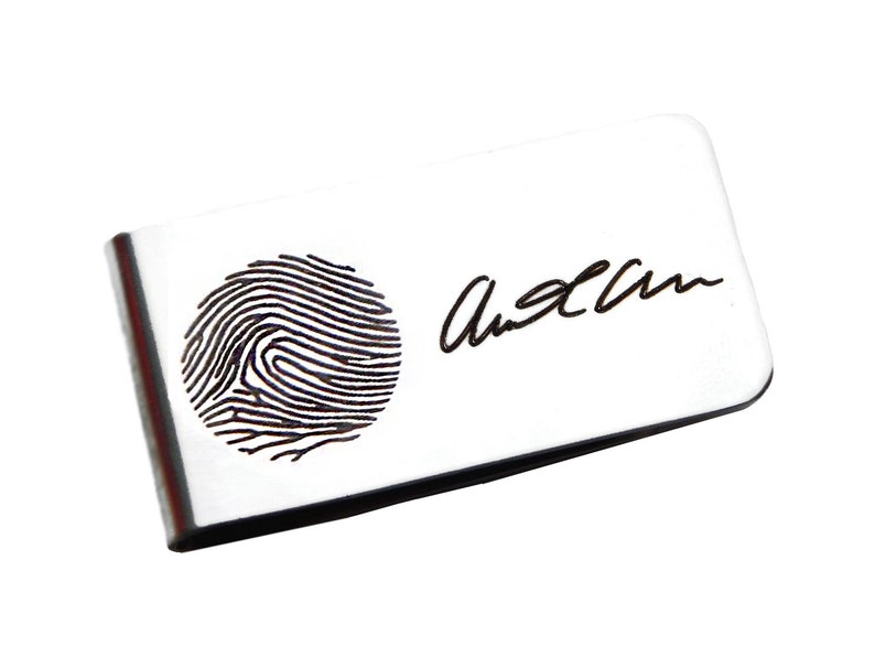 Personalized Fingerprint Stainless Steel Money Clip image 3